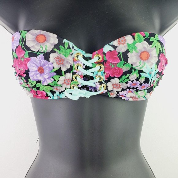 Victoria's Secret Floral Lace-up Two Piece Bikini - Picture 3 of 13